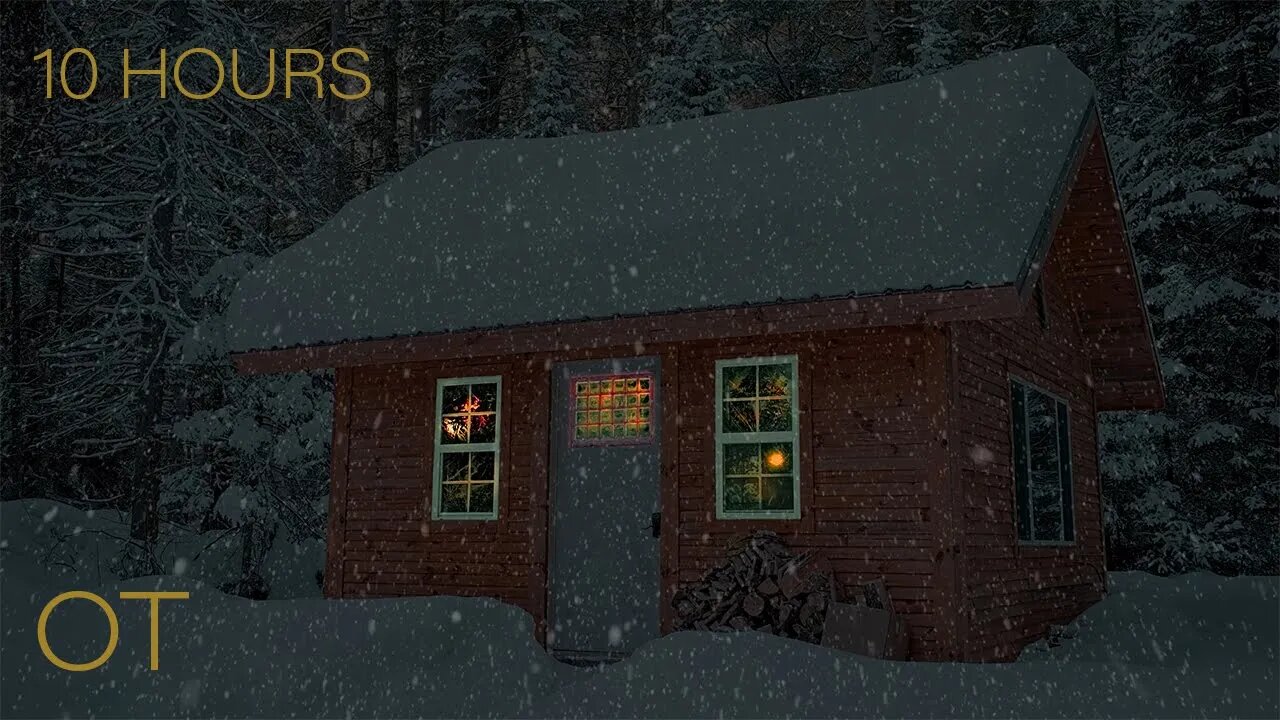 BLIZZARD AT THE CABIN| Howling wind and blowing snow for Relaxing| Study| Sleep| Winter Ambience V11