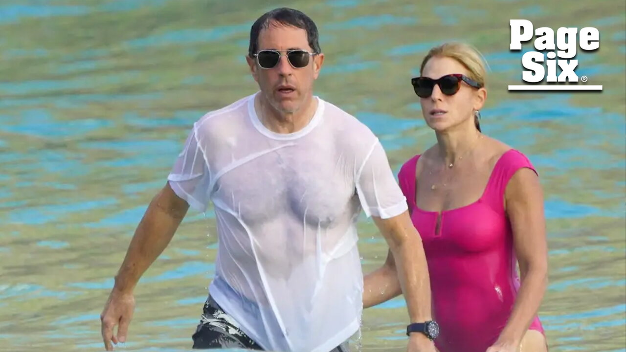 Jerry Seinfeld shows off fit bod in wet T-shirt on St. Barts beach
