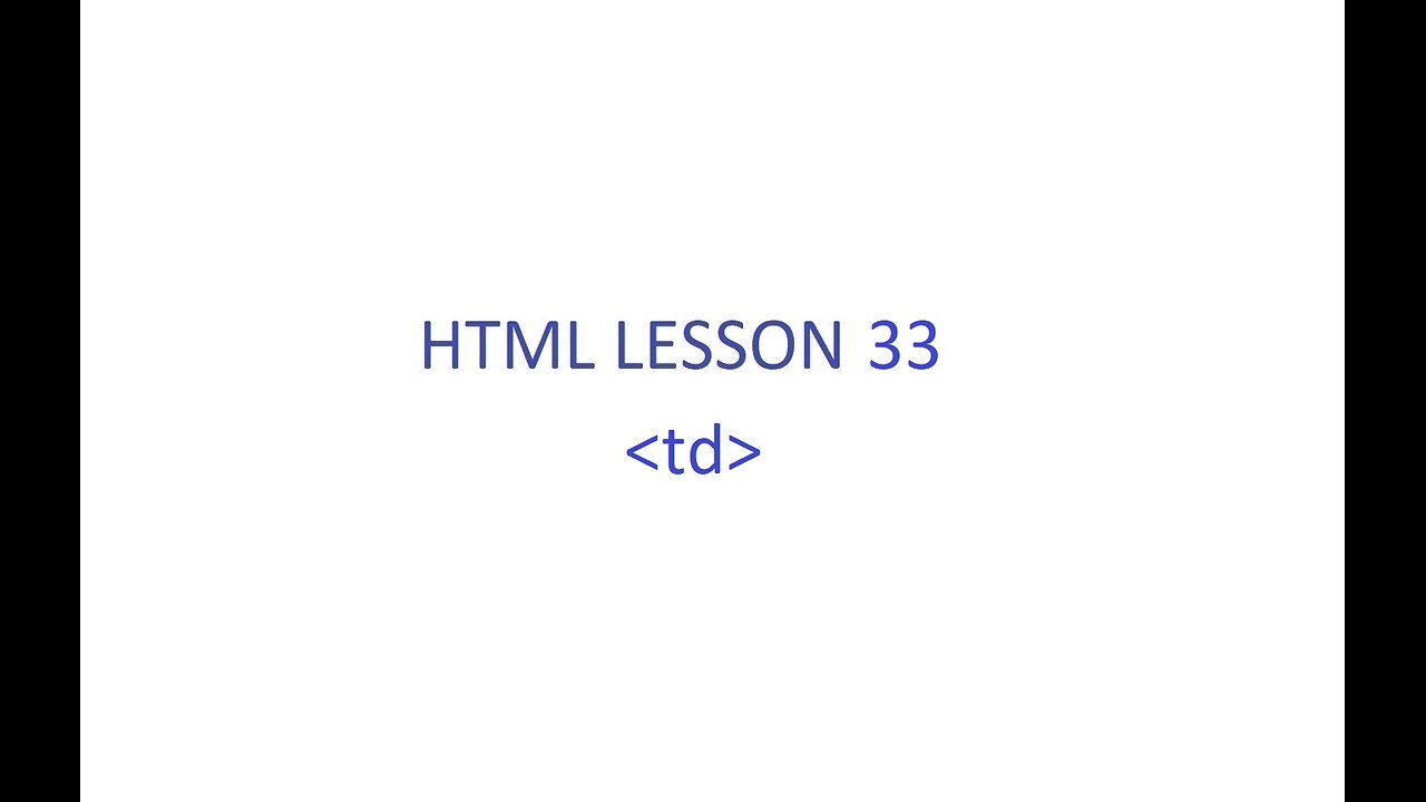 HTML Lesson 33