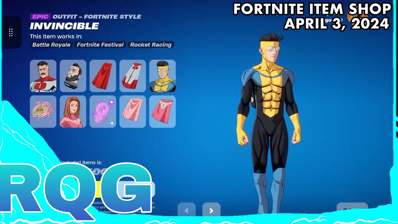 INVINCIBLE IS BACK… AGAIN☹️ FORTNITE ITEM SHOP (April 3, 2024)