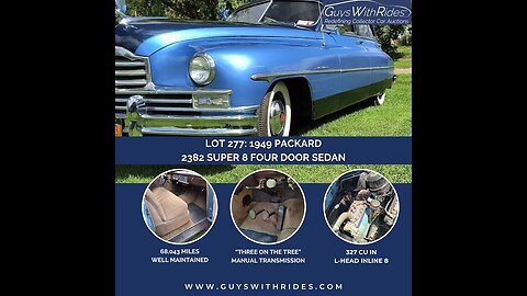 1949 Packard Super 8 Sedan Walk Around and Startup. Watch this Video and Place Your Bid!