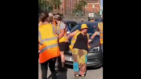 Cars Run Right Through Climate Crazies Blocking Traffic