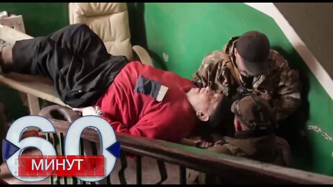 Russian forces helping wounded civilians leave the war zone