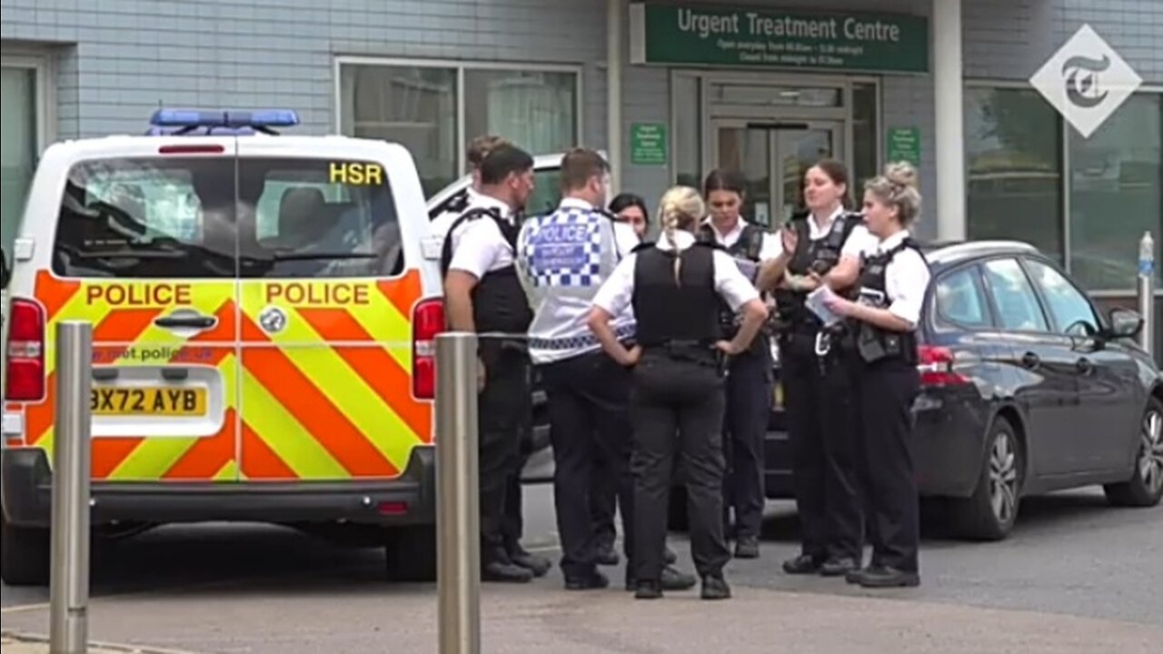 London hospital locked down after two workers stabbed