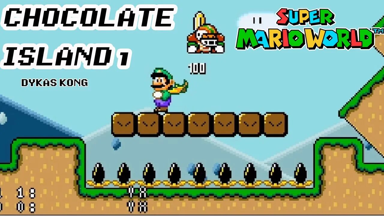 Chocolate Island 1 | All Dragon Coins | Super Mario World