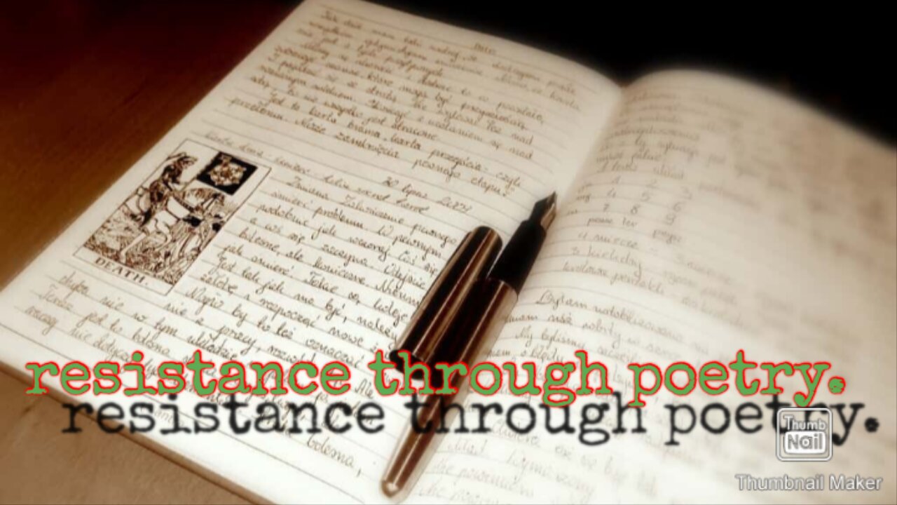 resistance through poetry. the lost art of writing part 1.