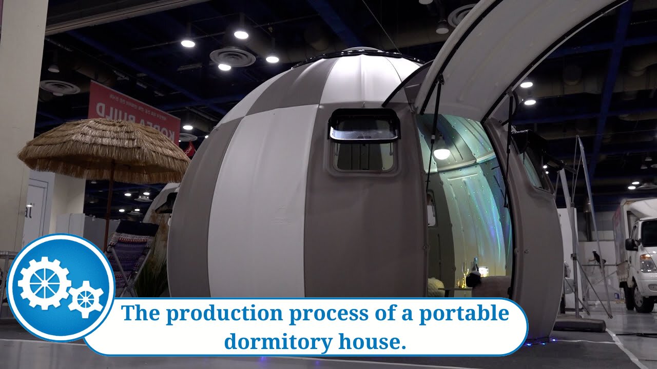 The production process of a portable dormitory house.