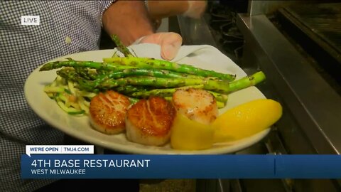 Cooking seafood favorites at 4th Base Restaurant in Milwaukee