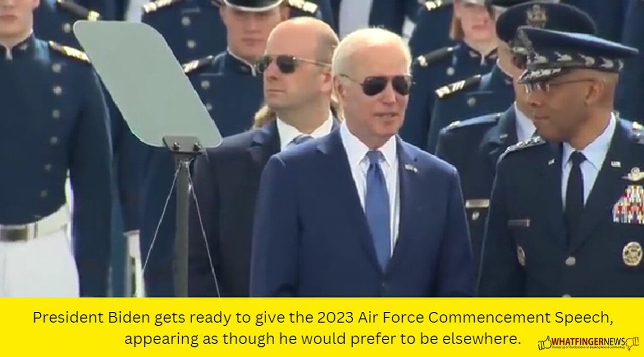 President Biden gets ready to give the 2023 Air Force Commencement Speech