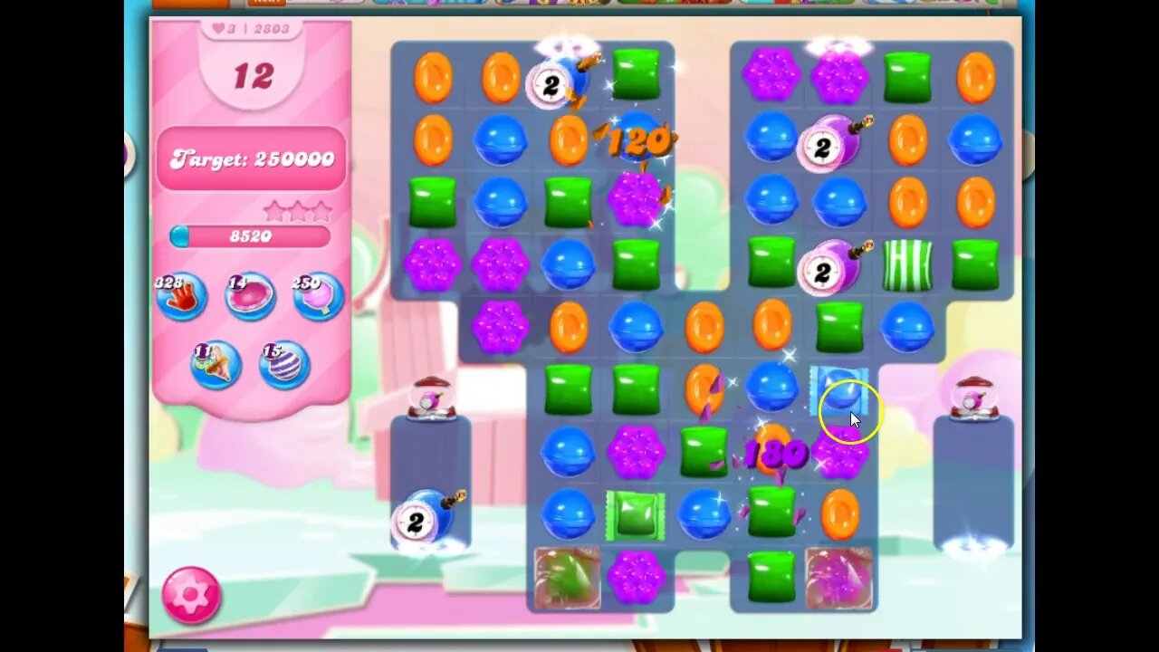 Candy Crush Level 2803 Talkthrough, 18 Moves 0 Boosters