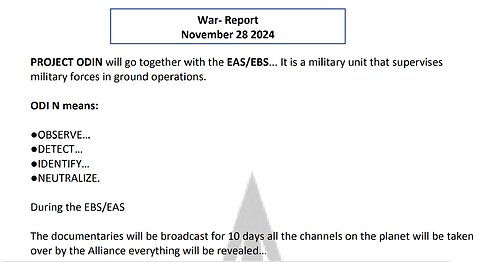 WAR- REPORT - EAS/EBS - PROJECT ODIN