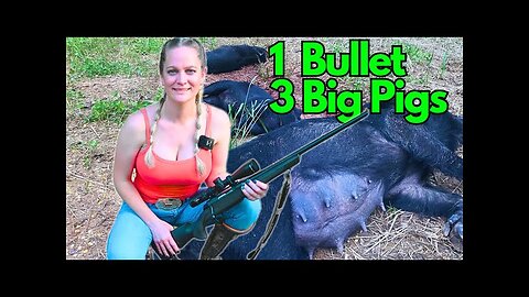 Hunting Queen Takes Down 3 Wild Hogs with ONE Bullet!