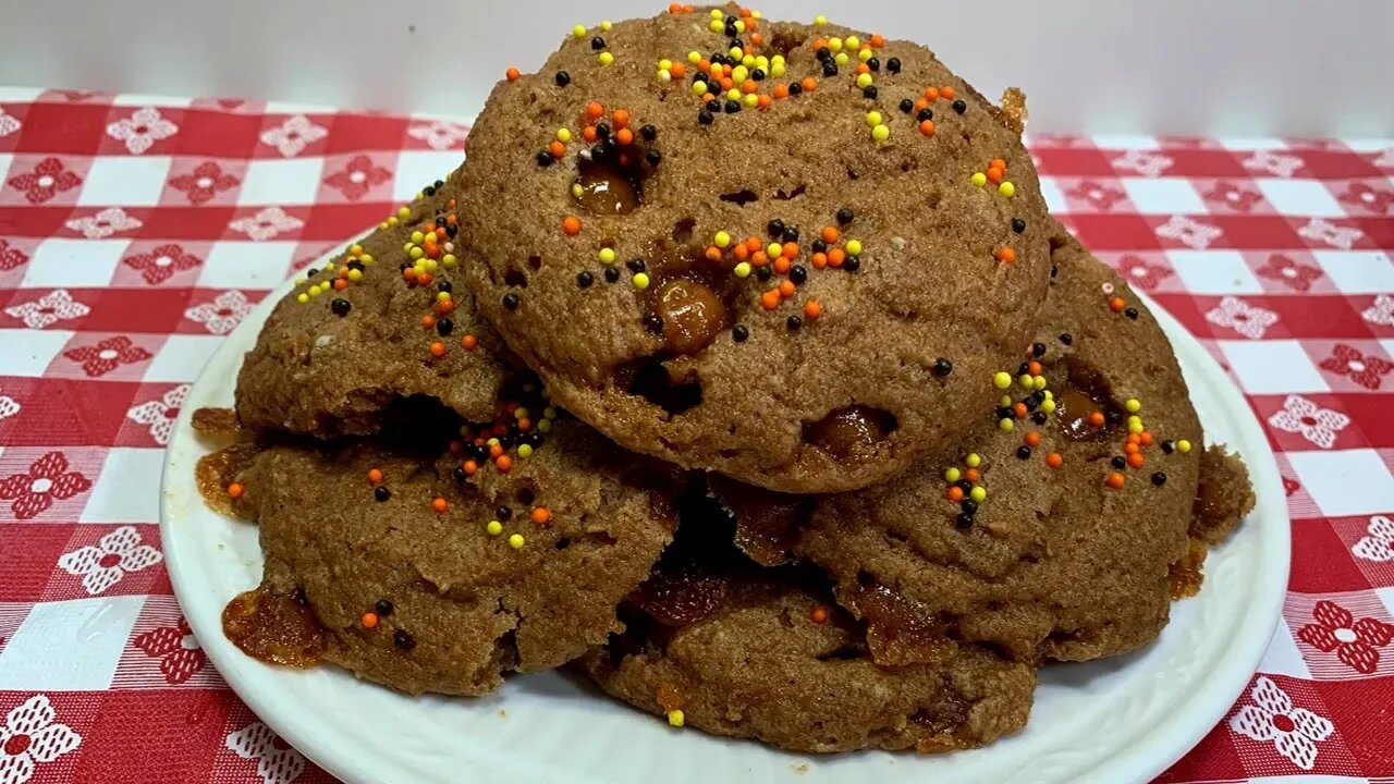 CARAMEL APPLE CAKE MIX COOKIES!! FAST FALL FLAVOR!!