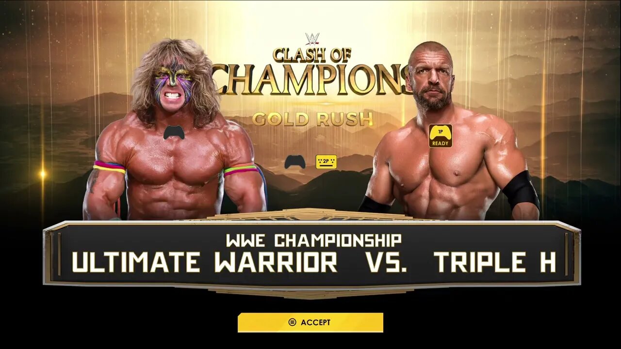 WWE Triple H vs Ultimate Warrior wwe 2k22 gameplay.