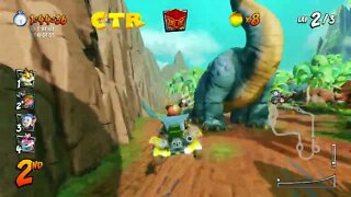 Prehistoric Playground CTR Challenge Gameplay - Crash Team Racing Nitro-Fueled