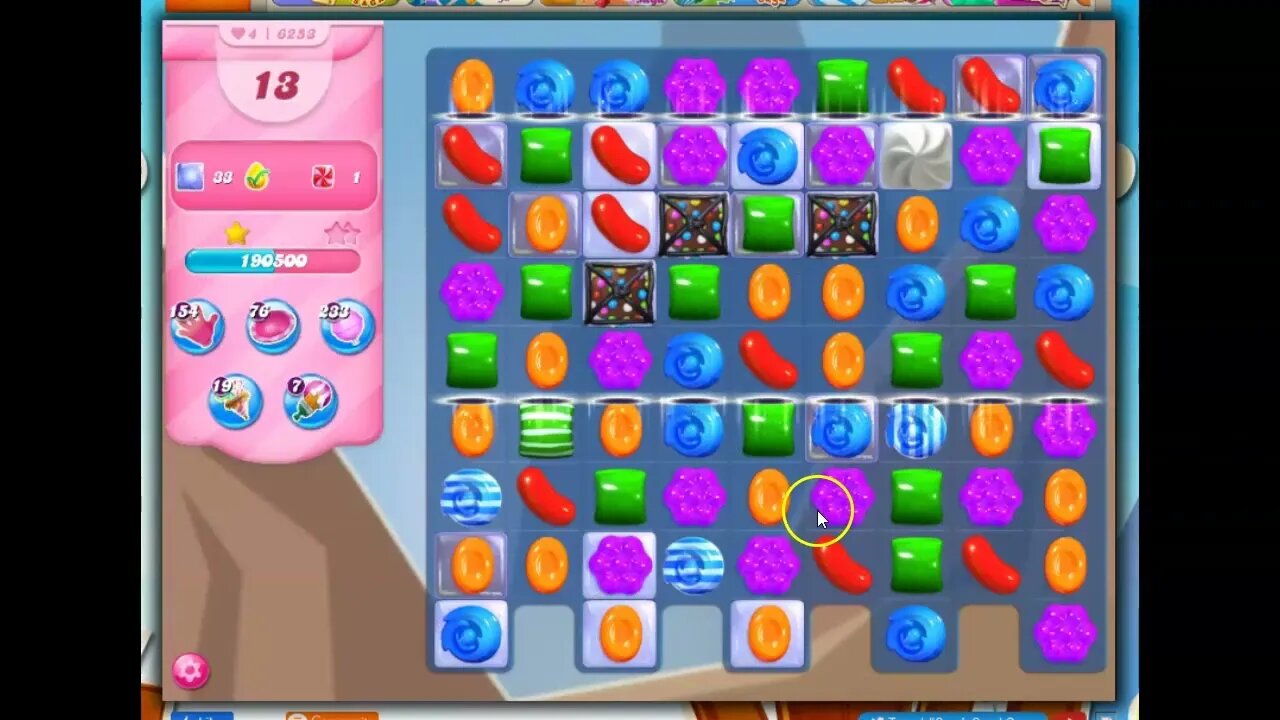 Candy Crush Level 6253 Talkthrough, 35 Moves 0 Boosters