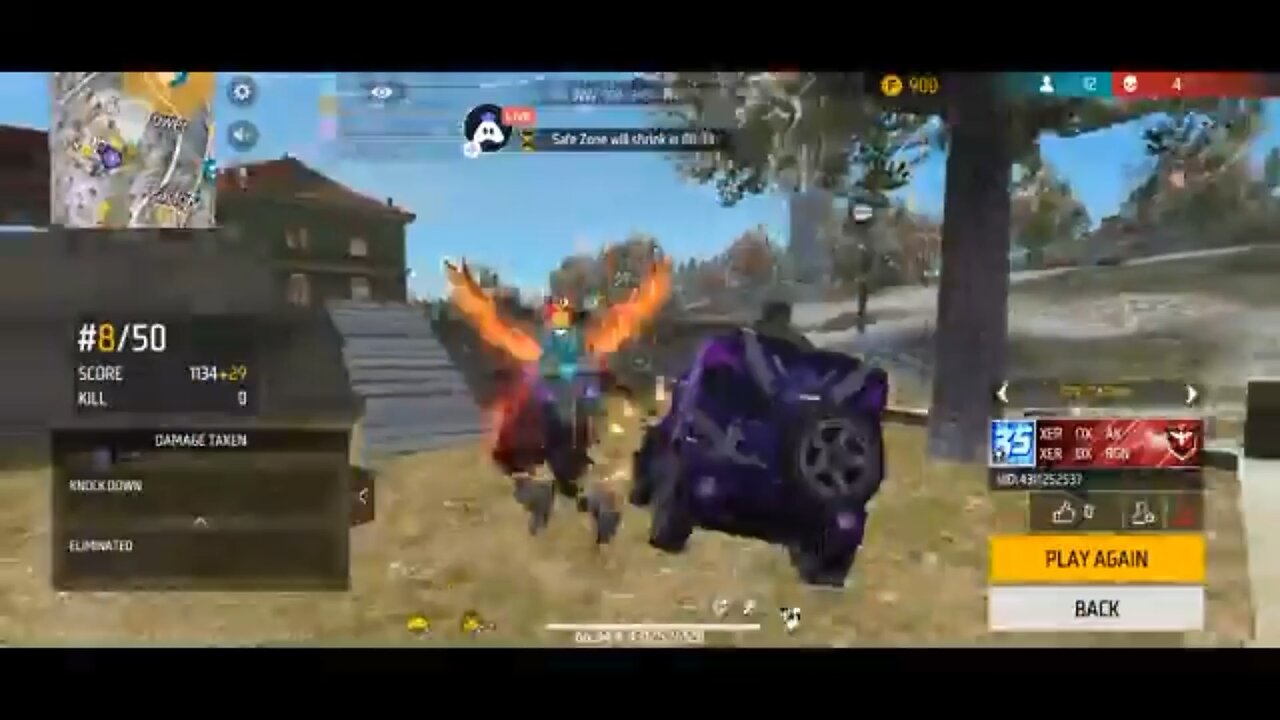 Free Fire India 1 vs 4 Gameplay 14 Kills in BR Ranked Solo vs Squad | IPhone 14 Free Yellow Criminal