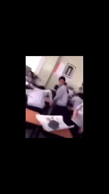 Kid gets thrown onto desk #shorts