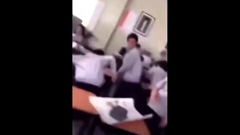 Kid gets thrown onto desk #shorts
