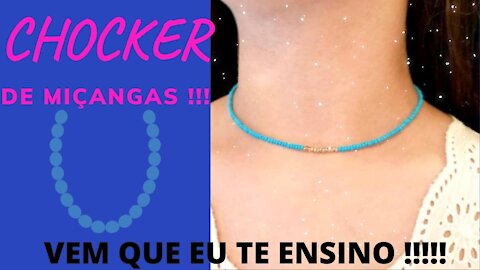 Como fazer colar choker de miçangas !! bead necklace