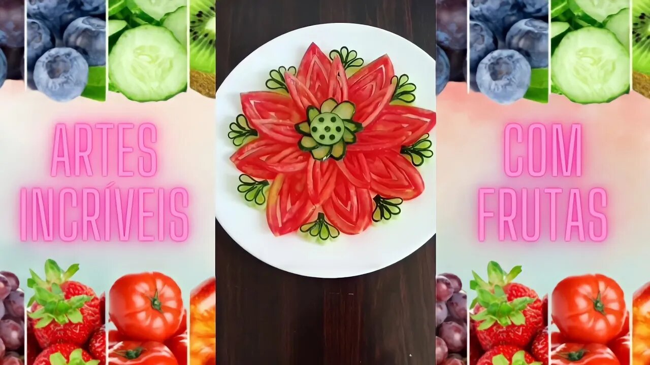 ARTES COM FRUTAS USANDO TOMATE,MAÇÃ E PEPINO