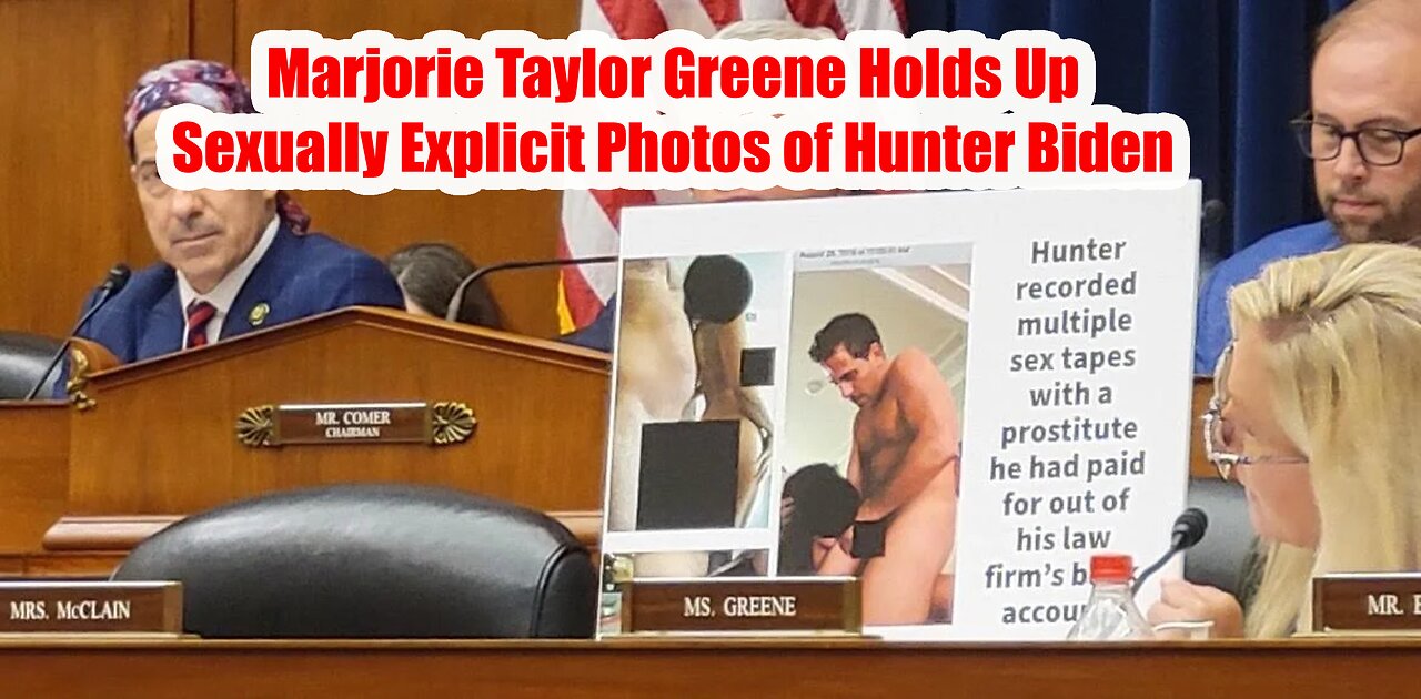 Marjorie Taylor Greene Holds Up Sexually Explicit Photos of Hunter Biden