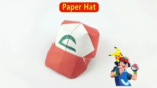 Origami Pokémon Ash Ketchum Hat - Easy Paper Crafts