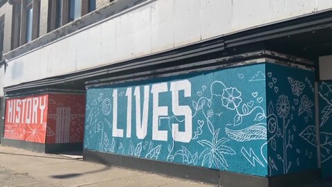 Community murals on Main Street in Niagara Falls in hopes to bring new investments