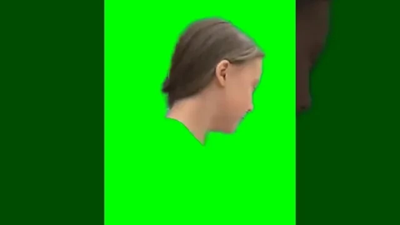 Greta Thunberg - turn front to almost rear (green screen)