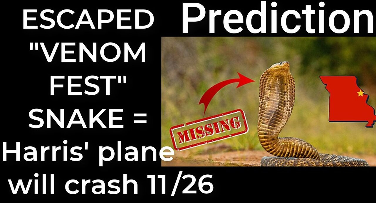 Prediction: ESCAPED "VENOM FEST" SNAKE = Harris' plane will crash Nov 26