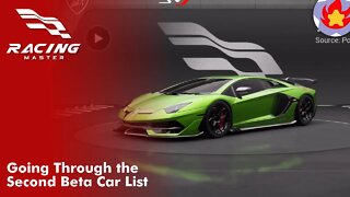 Going Through the Second Beta Car List (All 49 Cars) | Racing Master