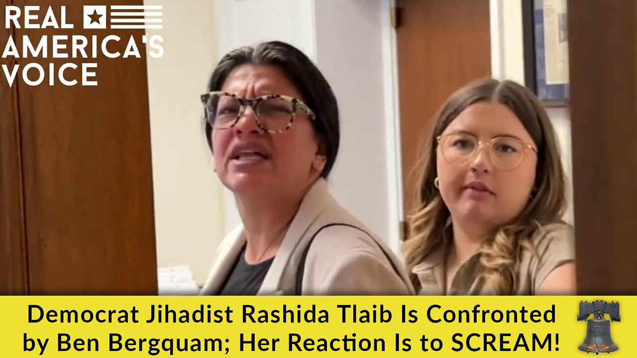 Democrat Jihadist Rashida Tlaib Is Confronted by Ben Bergquam; Her Reaction Is to SCREAM!