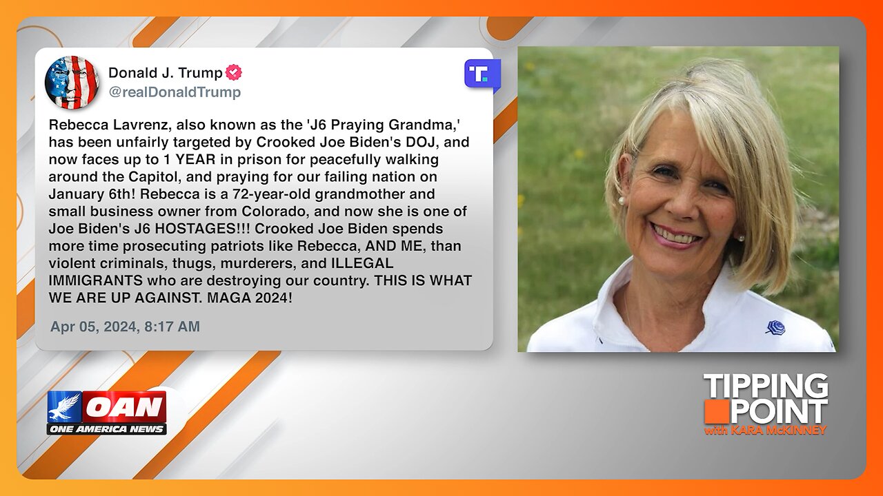 Trump Blasts Biden for Conviction of 'January 6th Praying Grandma' | TIPPING POINT 🟧