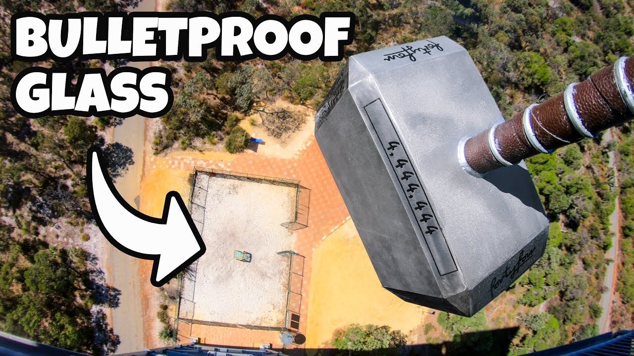 100KG THOR’S HAMMER Vs. BULLETPROOF GLASS from 45m!