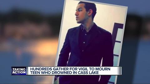 Hundreds gather for vigil to mourn teen who drowned in Cass Lake