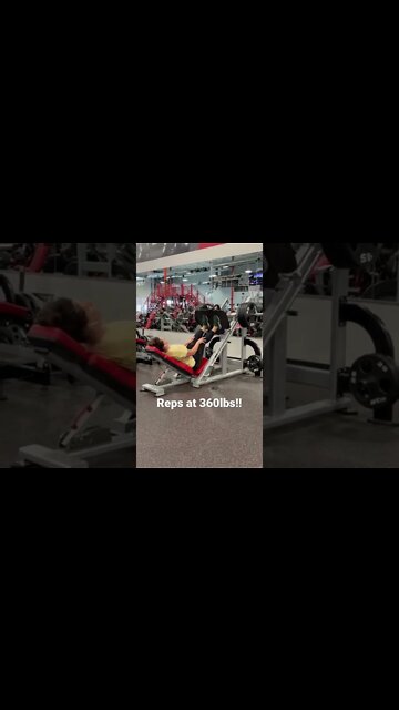 Judy James doing leg presses at 360plus pounds! Oh yeah . She turned 60 years young in March!