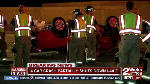 Person in hospital after car crash on I-44 East