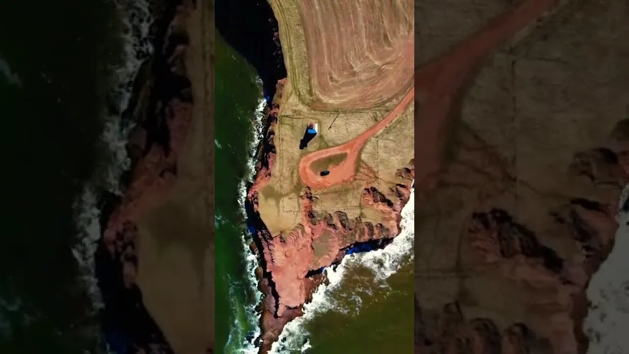 Cape tryon Lighthouse Canada from above