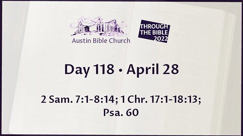 Through the Bible 2022 (Day 118)