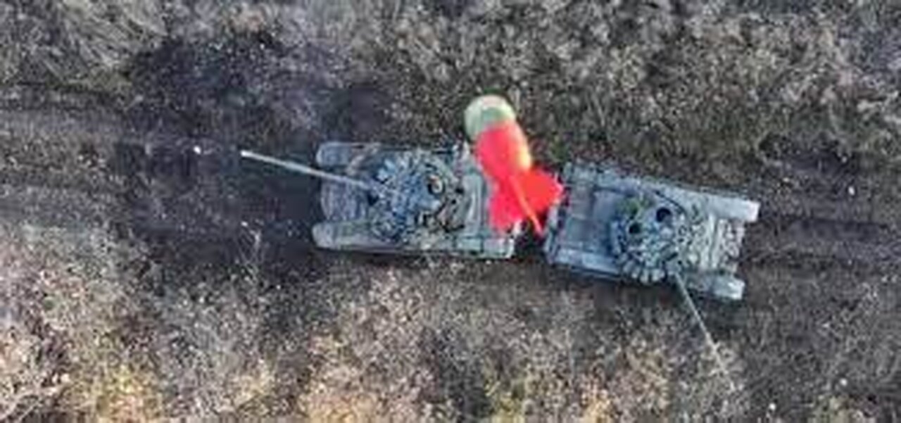 Russian Tanks Trying to Cross the Minesweeper Here's What Happened! Drone Images from the War