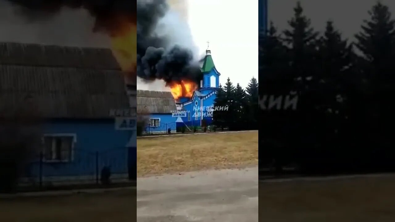 🇺🇦Graphic War18+🔥Christian Churches Destroyed Russian Aircraft Target them Brovary, Ukraine #Shorts