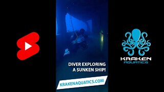 Diver exploring a sunken ship! #shorts