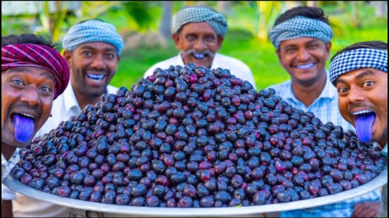 100kg JAVA FRUIT | SWEET FRUIT JAM Recipe Cooking in Village | NAVAL PAZHAM | Black Plum Jamun Fruit