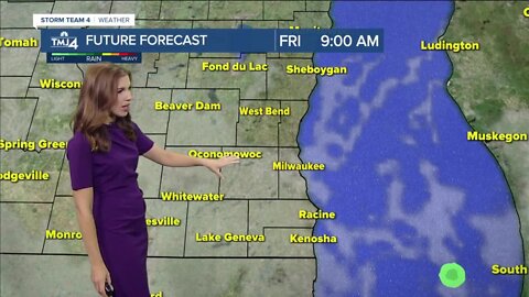 Sunny and less humid Friday