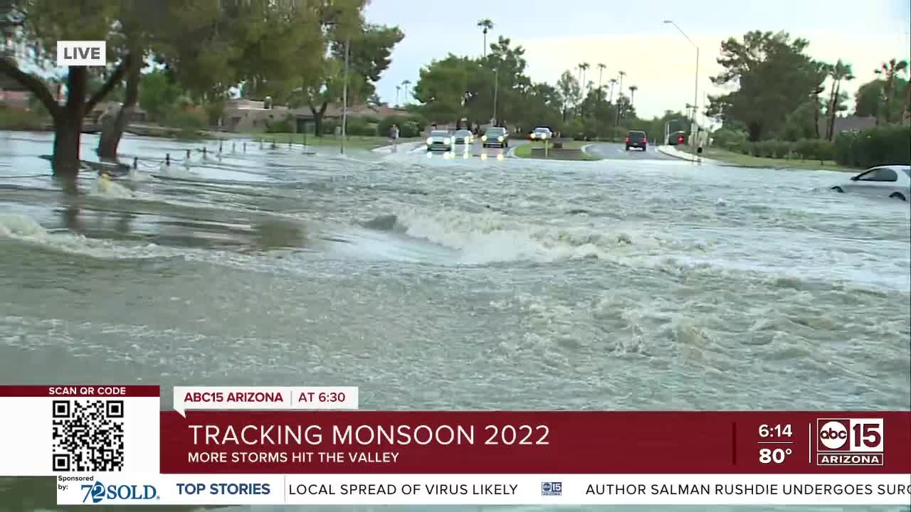 McCormick Parkway flooded after monsoon storms Friday