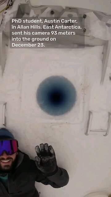 watch camera go down a drilled hole in Antarctica