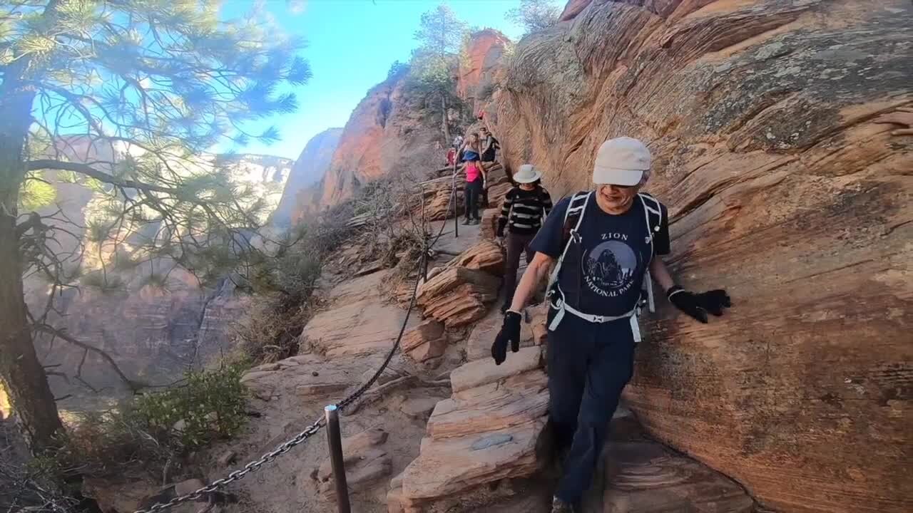 Hiking Angels Landing at Zion National Park in southern Utah