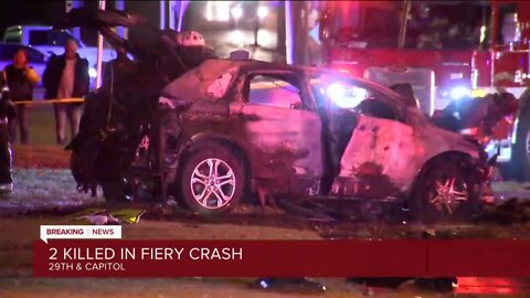 Two dead in fiery crash near 29th and Capitol in Milwaukee