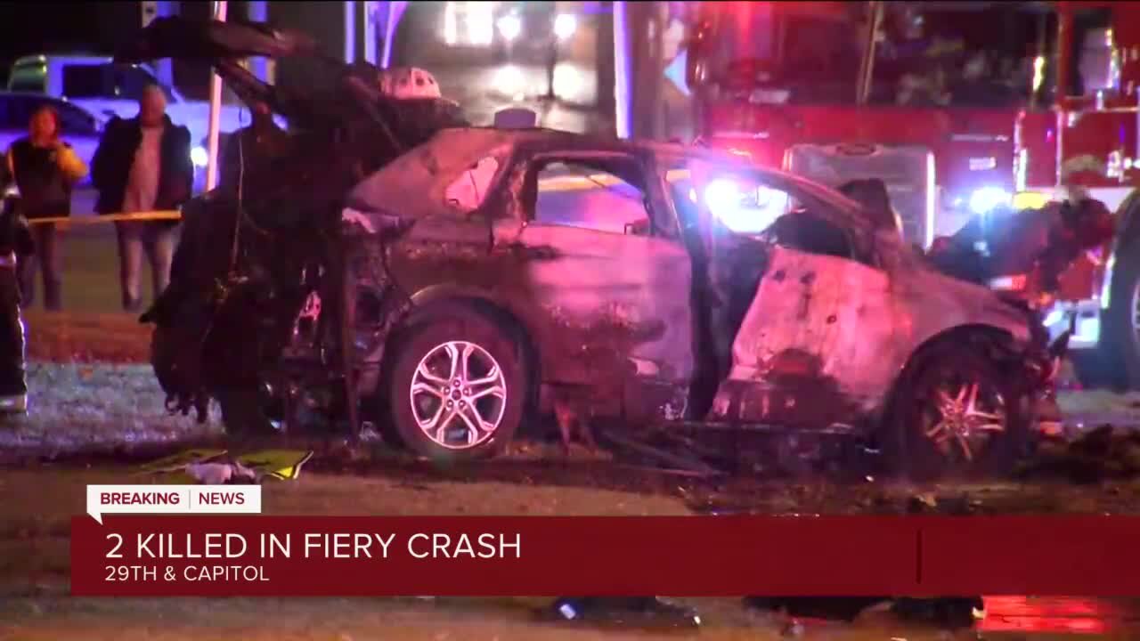 Two dead in fiery crash near 29th and Capitol in Milwaukee
