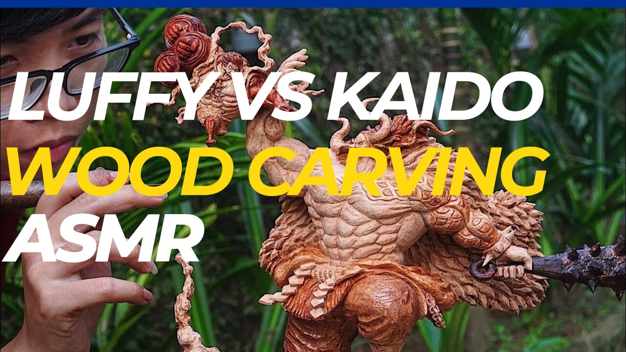 ONE PIECE: Luffy vs Kaido - Wood Carving ASMR